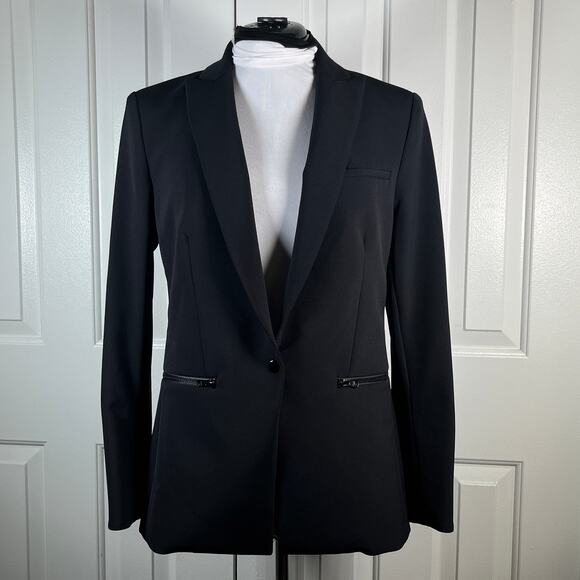 Veronica Beard Scuba Dickey Jacket Black Size 6 - Picture 1 of 14